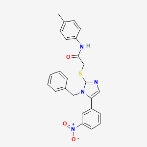 2-((1-benzyl-5-(3-nitrophenyl)-1H-imidazol-2-yl)thio)-N-(p-tolyl)acetamide