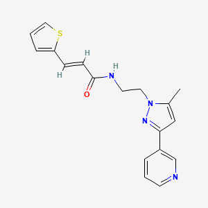 molecular formula C18H18N4OS B2552434 (E)-N-(2-(5-甲基-3-(吡啶-3-基)-1H-吡唑-1-基)乙基)-3-(噻吩-2-基)丙烯酰胺 CAS No. 2035017-71-9