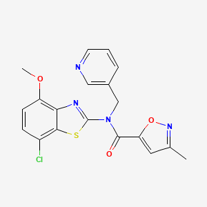 N-(7-chloro-4-methoxybenzo[d]thiazol-2-yl)-3-methyl-N-(pyridin-3-ylmethyl)isoxazole-5-carboxamide