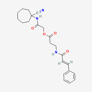 molecular formula C22H27N3O4 B2552455 [2-[(1-cyanocycloheptyl)amino]-2-oxoethyl] 3-[[(E)-3-phenylprop-2-enoyl]amino]propanoate CAS No. 1031061-00-3