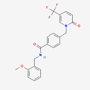 molecular formula C22H19F3N2O3 B2552462 N-(2-甲氧基苄基)-4-{[2-氧代-5-(三氟甲基)-1(2H)-吡啶基]甲基}苯甲酰胺 CAS No. 339025-46-6