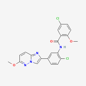 molecular formula C21H16Cl2N4O3 B2552469 5-chloro-N-(2-chloro-5-(6-methoxyimidazo[1,2-b]pyridazin-2-yl)phenyl)-2-methoxybenzamide CAS No. 946232-60-6