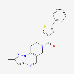 molecular formula C20H17N5OS B2552474 (2-甲基-8,9-二氢吡唑并[1,5-a]吡啶并[3,4-e]嘧啶-7(6H)-基)(2-苯基噻唑-4-基)甲酮 CAS No. 1705505-43-6