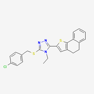 molecular formula C23H20ClN3S2 B2552476 4-chlorobenzyl 5-(4,5-dihydronaphtho[1,2-b]thiophen-2-yl)-4-ethyl-4H-1,2,4-triazol-3-yl sulfide CAS No. 477887-85-7