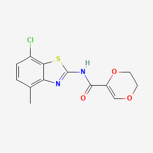 N-(7-chloro-4-methyl-1,3-benzothiazol-2-yl)-2,3-dihydro-1,4-dioxine-5-carboxamide