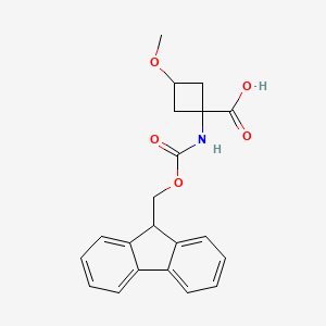 molecular formula C21H21NO5 B2552496 1-({[(9H-fluoren-9-yl)methoxy]carbonyl}amino)-3-methoxycyclobutane-1-carboxylic acid CAS No. 1696791-50-0