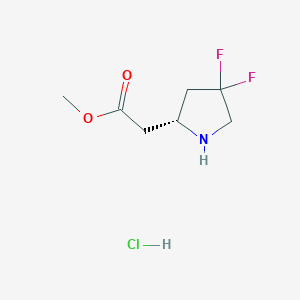 Methyl 2-[(2R)-4,4-difluoropyrrolidin-2-yl]acetate;hydrochloride
