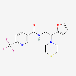 N-(2-(furan-2-yl)-2-thiomorpholinoethyl)-6-(trifluoromethyl)nicotinamide