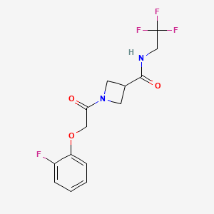 molecular formula C14H14F4N2O3 B2552511 1-(2-(2-fluorophenoxy)acetyl)-N-(2,2,2-trifluoroethyl)azetidine-3-carboxamide CAS No. 1351616-12-0