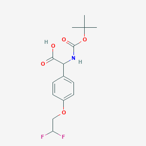 molecular formula C15H19F2NO5 B2552514 2-[4-(2,2-Difluoroethoxy)phenyl]-2-[(2-methylpropan-2-yl)oxycarbonylamino]acetic acid CAS No. 2241139-10-4