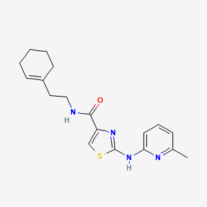molecular formula C18H22N4OS B2552518 N-(2-(cyclohex-1-en-1-yl)ethyl)-2-((6-methylpyridin-2-yl)amino)thiazole-4-carboxamide CAS No. 1286711-05-4