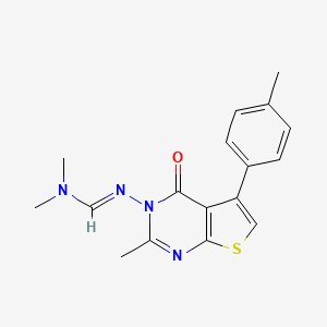 (E)-N,N-dimethyl-N'-(2-methyl-4-oxo-5-(p-tolyl)thieno[2,3-d]pyrimidin-3(4H)-yl)formimidamide