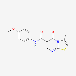molecular formula C15H13N3O3S B2552527 N-(4-甲氧基苯基)-3-甲基-5-氧代-5H-噻唑并[3,2-a]嘧啶-6-甲酰胺 CAS No. 851945-18-1