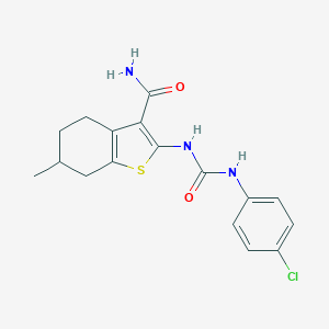 molecular formula C17H18ClN3O2S B255253 2-[(4-Chlorophenyl)carbamoylamino]-6-methyl-4,5,6,7-tetrahydro-1-benzothiophene-3-carboxamide CAS No. 5971-05-1