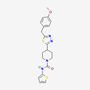 molecular formula C20H22N4O2S2 B2552530 4-(5-(4-methoxybenzyl)-1,3,4-thiadiazol-2-yl)-N-(thiophen-2-yl)piperidine-1-carboxamide CAS No. 1172245-67-8