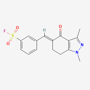 3-[(E)-(1,3-Dimethyl-4-oxo-6,7-dihydroindazol-5-ylidene)methyl]benzenesulfonyl fluoride