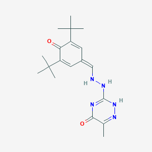 molecular formula C19H27N5O2 B255256 3-[2-[(3,5-ditert-butyl-4-oxocyclohexa-2,5-dien-1-ylidene)methyl]hydrazinyl]-6-methyl-2H-1,2,4-triazin-5-one 