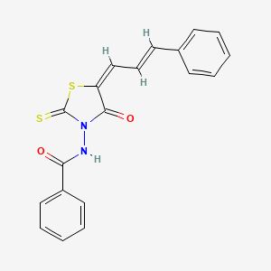 N-((E)-4-oxo-5-((E)-3-phenylallylidene)-2-thioxothiazolidin-3-yl)benzamide