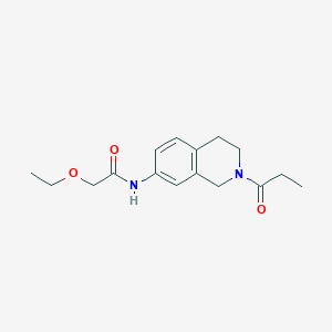 molecular formula C16H22N2O3 B2552565 2-乙氧基-N-(2-丙酰-1,2,3,4-四氢异喹啉-7-基)乙酰胺 CAS No. 955708-06-2