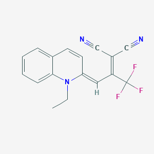 molecular formula C17H12F3N3 B255257 2-{1-[(1-ethyl-2(1H)-quinolinylidene)methyl]-2,2,2-trifluoroethylidene}malononitrile 