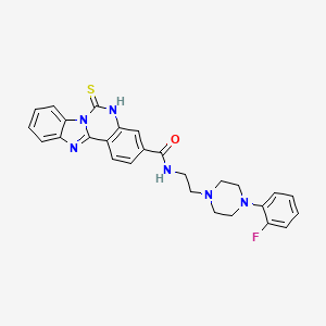 N-[2-[4-(2-fluorophenyl)piperazin-1-yl]ethyl]-6-sulfanylidene-5H-benzimidazolo[1,2-c]quinazoline-3-carboxamide