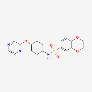 N-((1r,4r)-4-(pyrazin-2-yloxy)cyclohexyl)-2,3-dihydrobenzo[b][1,4]dioxine-6-sulfonamide