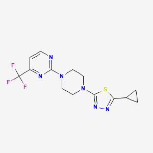 2-[4-(5-Cyclopropyl-1,3,4-thiadiazol-2-yl)piperazin-1-yl]-4-(trifluoromethyl)pyrimidine