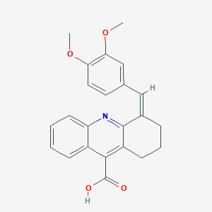 molecular formula C23H21NO4 B2552588 (4Z)-4-[(3,4-Dimethoxyphenyl)methylidene]-2,3-dihydro-1H-acridine-9-carboxylic acid CAS No. 379726-66-6