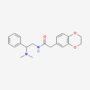 molecular formula C20H24N2O3 B2552594 2-(2,3-dihydro-1,4-benzodioxin-6-yl)-N-[2-(dimethylamino)-2-phenylethyl]acetamide CAS No. 1110883-26-5