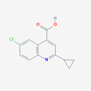 molecular formula C13H10ClNO2 B2552616 6-Chloro-2-cyclopropylquinoline-4-carboxylic acid CAS No. 854860-15-4