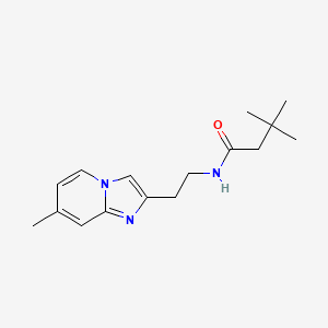 molecular formula C16H23N3O B2552625 3,3-dimethyl-N-[2-(7-methylimidazo[1,2-a]pyridin-2-yl)ethyl]butanamide CAS No. 868977-77-9