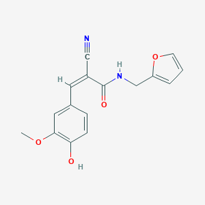 molecular formula C16H14N2O4 B255263 (Z)-2-cyano-N-(furan-2-ylmethyl)-3-(4-hydroxy-3-methoxyphenyl)prop-2-enamide 