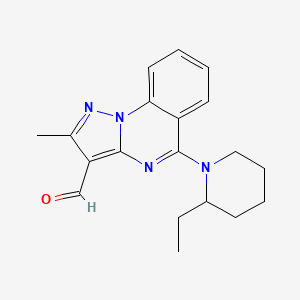 molecular formula C19H22N4O B2552634 5-(2-乙基哌啶-1-基)-2-甲基吡唑并[1,5-a]喹唑啉-3-甲醛 CAS No. 380388-16-9