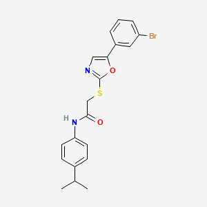 2-((5-(3-bromophenyl)oxazol-2-yl)thio)-N-(4-isopropylphenyl)acetamide