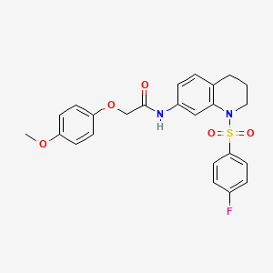 molecular formula C24H23FN2O5S B2552641 N-[1-(4-フルオロベンゼンスルホニル)-1,2,3,4-テトラヒドロキノリン-7-イル]-2-(4-メトキシフェノキシ)アセトアミド CAS No. 1005300-43-5