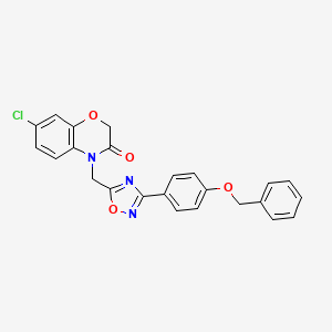 molecular formula C24H18ClN3O4 B2552644 4-((3-(4-(ベンジルオキシ)フェニル)-1,2,4-オキサジアゾール-5-イル)メチル)-7-クロロ-2H-ベンゾ[b][1,4]オキサジン-3(4H)-オン CAS No. 1105232-63-0