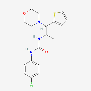 molecular formula C18H22ClN3O2S B2552645 1-(4-氯苯基)-3-(1-吗啉基-1-(噻吩-2-基)丙基)脲 CAS No. 863017-99-6