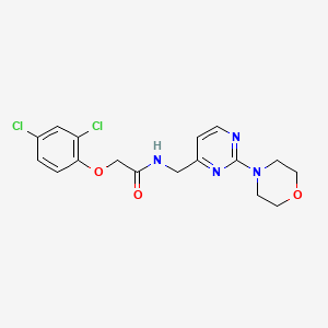 molecular formula C17H18Cl2N4O3 B2552647 2-(2,4-dichlorophenoxy)-N-((2-morpholinopyrimidin-4-yl)methyl)acetamide CAS No. 1797814-11-9