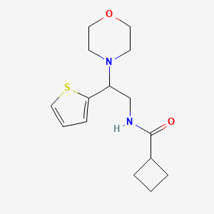 molecular formula C15H22N2O2S B2552648 N-(2-モルホリノ-2-(チオフェン-2-イル)エチル)シクロブタンカルボキサミド CAS No. 1042821-53-3