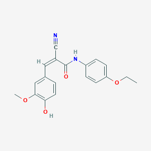 molecular formula C19H18N2O4 B255265 (2Z)-2-cyano-N-(4-ethoxyphenyl)-3-(4-hydroxy-3-methoxyphenyl)prop-2-enamide 