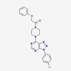 molecular formula C22H20ClN7O2 B2552651 1-(4-(3-(4-chlorophenyl)-3H-[1,2,3]triazolo[4,5-d]pyrimidin-7-yl)piperazin-1-yl)-2-phenoxyethanone CAS No. 920370-32-7