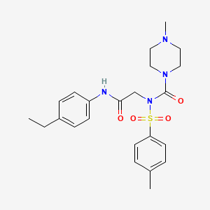 molecular formula C23H30N4O4S B2552660 N-(2-((4-ethylphenyl)amino)-2-oxoethyl)-4-methyl-N-tosylpiperazine-1-carboxamide CAS No. 899949-00-9