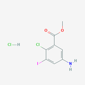 molecular formula C8H8Cl2INO2 B2552668 Methyl 5-amino-2-chloro-3-iodobenzoate hydrochloride CAS No. 2174001-49-9