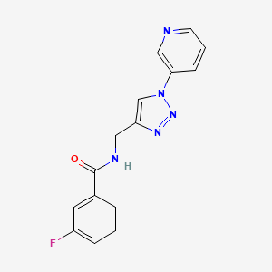 3-fluoro-N-((1-(pyridin-3-yl)-1H-1,2,3-triazol-4-yl)methyl)benzamide