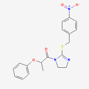 1-(2-((4-nitrobenzyl)thio)-4,5-dihydro-1H-imidazol-1-yl)-2-phenoxypropan-1-one