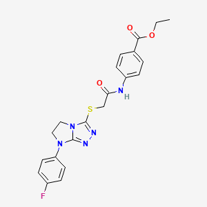 ethyl 4-[({[7-(4-fluorophenyl)-6,7-dihydro-5H-imidazo[2,1-c][1,2,4]triazol-3-yl]thio}acetyl)amino]benzoate