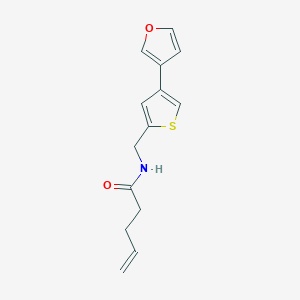 molecular formula C14H15NO2S B2552681 N-[[4-(呋喃-3-基)噻吩-2-基]甲基]戊-4-烯酰胺 CAS No. 2379996-49-1