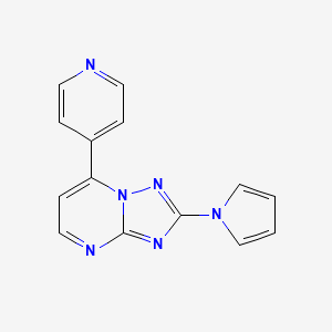 molecular formula C14H10N6 B2552683 7-(4-pyridinyl)-2-(1H-pyrrol-1-yl)[1,2,4]triazolo[1,5-a]pyrimidine CAS No. 303146-13-6