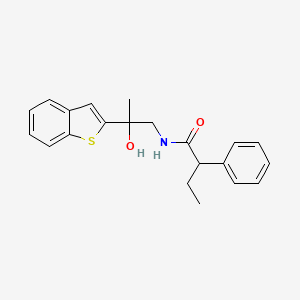 molecular formula C21H23NO2S B2552684 N-(2-(benzo[b]thiophen-2-yl)-2-hydroxypropyl)-2-phenylbutanamide CAS No. 2034471-37-7