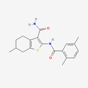 molecular formula C19H22N2O2S B2552691 2-(2,5-Dimethylbenzamido)-6-methyl-4,5,6,7-tetrahydrobenzo[b]thiophene-3-carboxamide CAS No. 888411-49-2